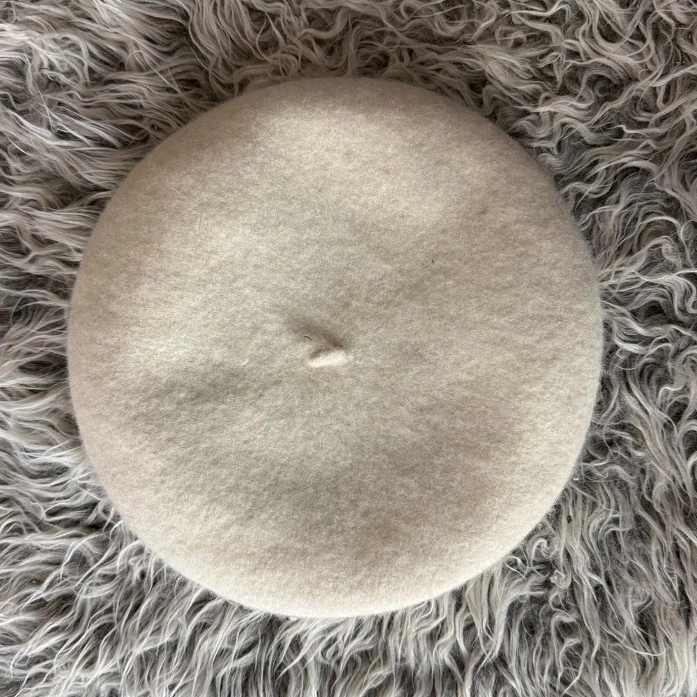 Wool Blend Ivory Beret Hat One Size Parisian French Girl Quiet Luxury Minimalist